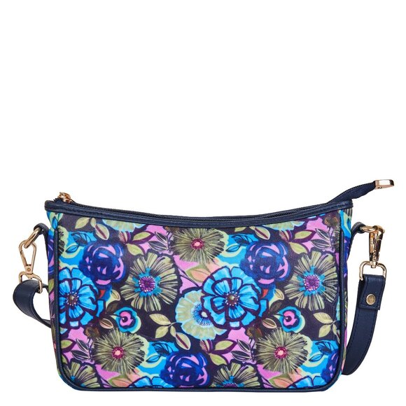 Floral Print Fabric East/West Hobo Crossbody Sling Bag Over the Shoulder Purse - Picture 1 of 8